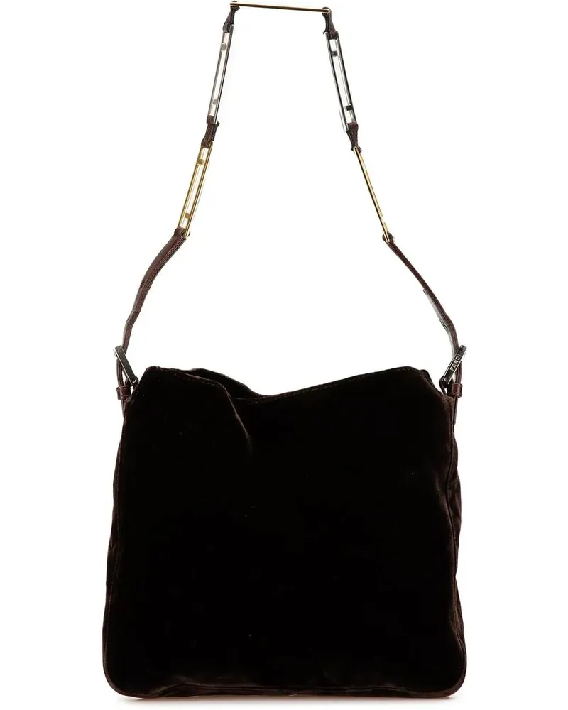 Fendi Hobo Bags 20th Velvet Shoulder Bag braun Braun