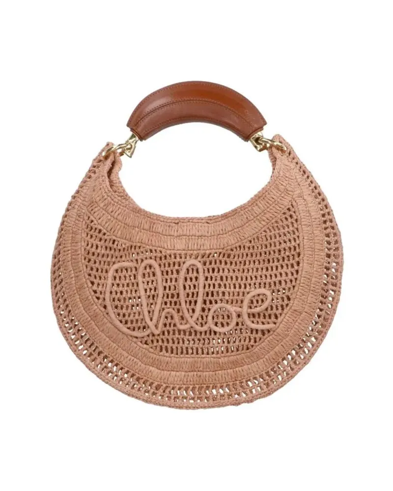 Chloé Shopper & Totes Woven Raffia Hobo Bag With Leather Accents beige Beige