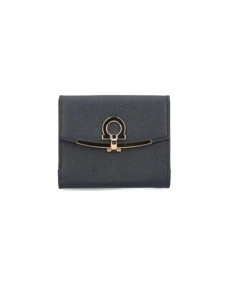 Ferragamo Portemonnaie Small Gancini Wallet – Black schwarz Schwarz