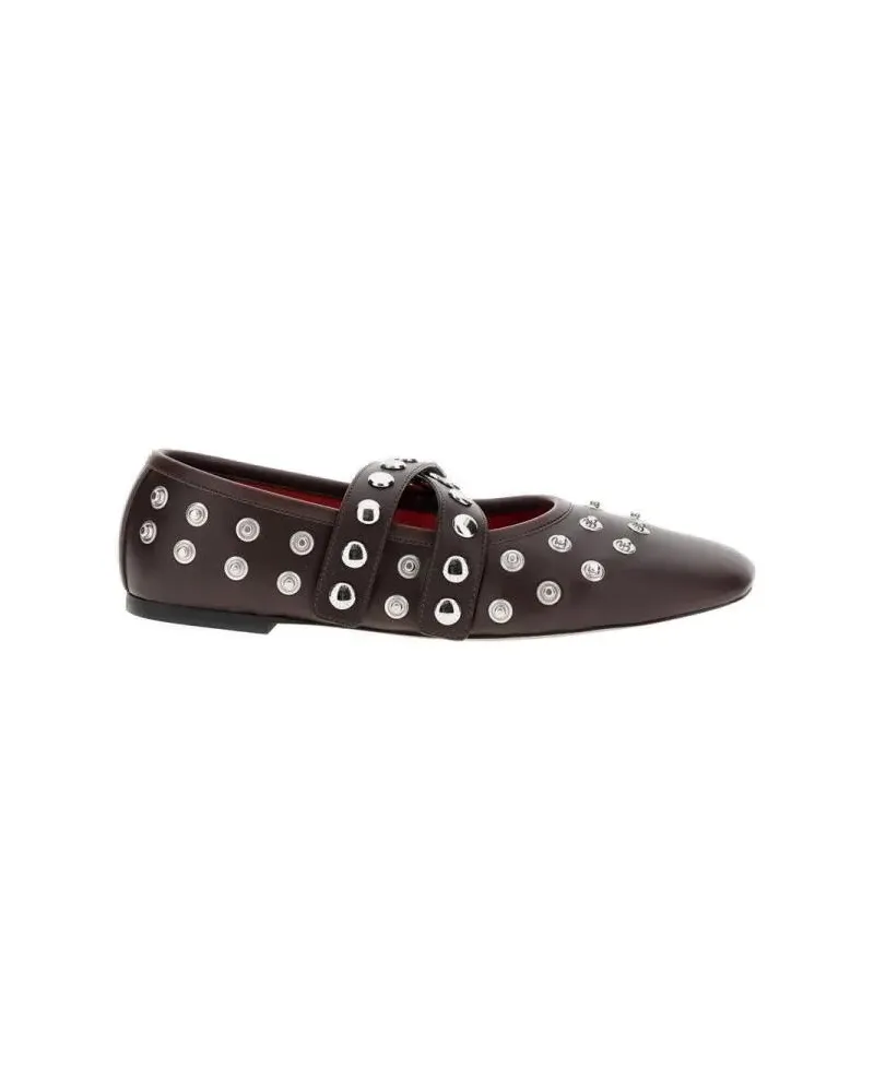 Stella McCartney Leather Ballerina Flats With Double Straps And Stu schwarz Schwarz
