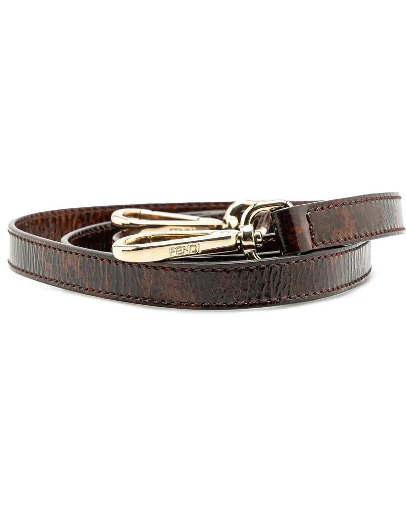 Fendi Hobo Bags Leather Shoulder Strap braun Braun