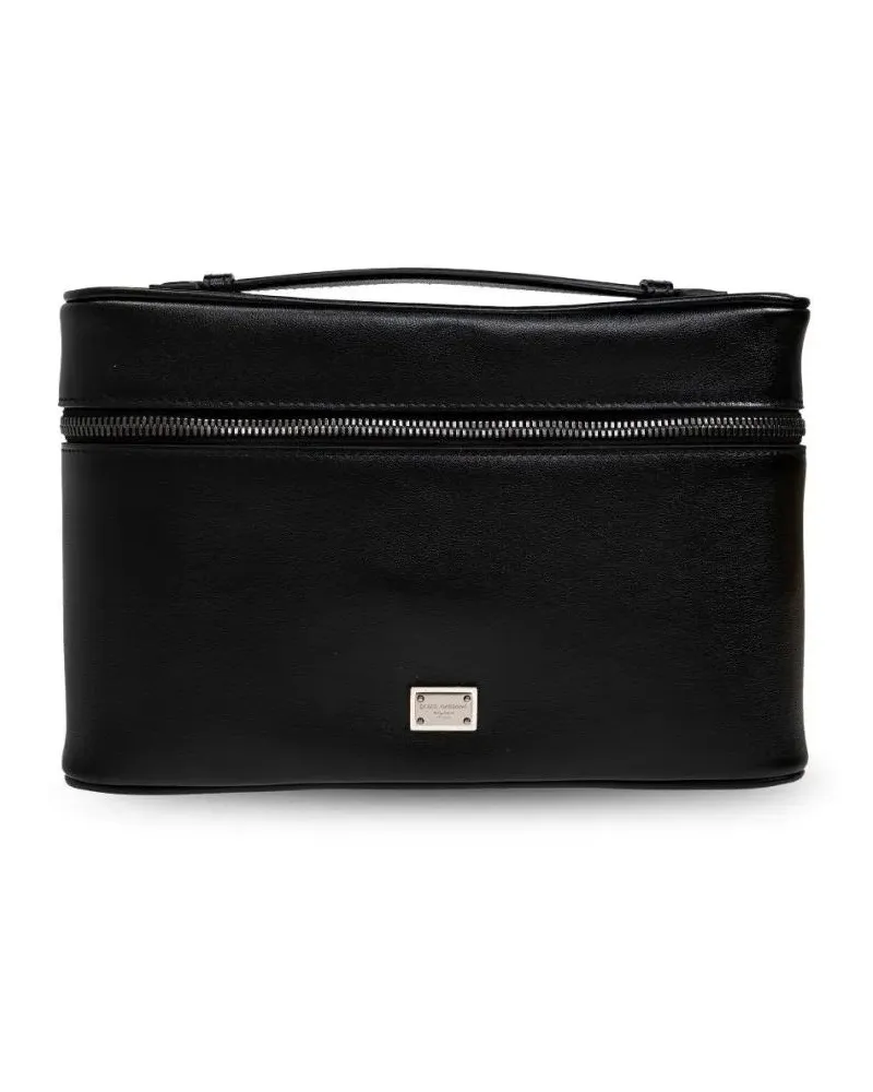 Dolce & Gabbana Crossbody Bags Structured Black Bag With Top Handle And Zip Closu schwarz Schwarz