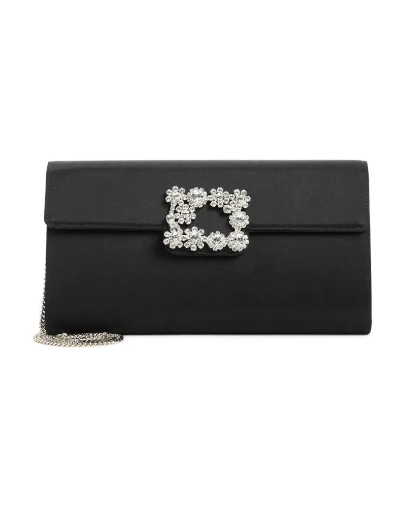 Roger Vivier Crossbody Bags Silk-Viscose Blend Handbag schwarz Schwarz