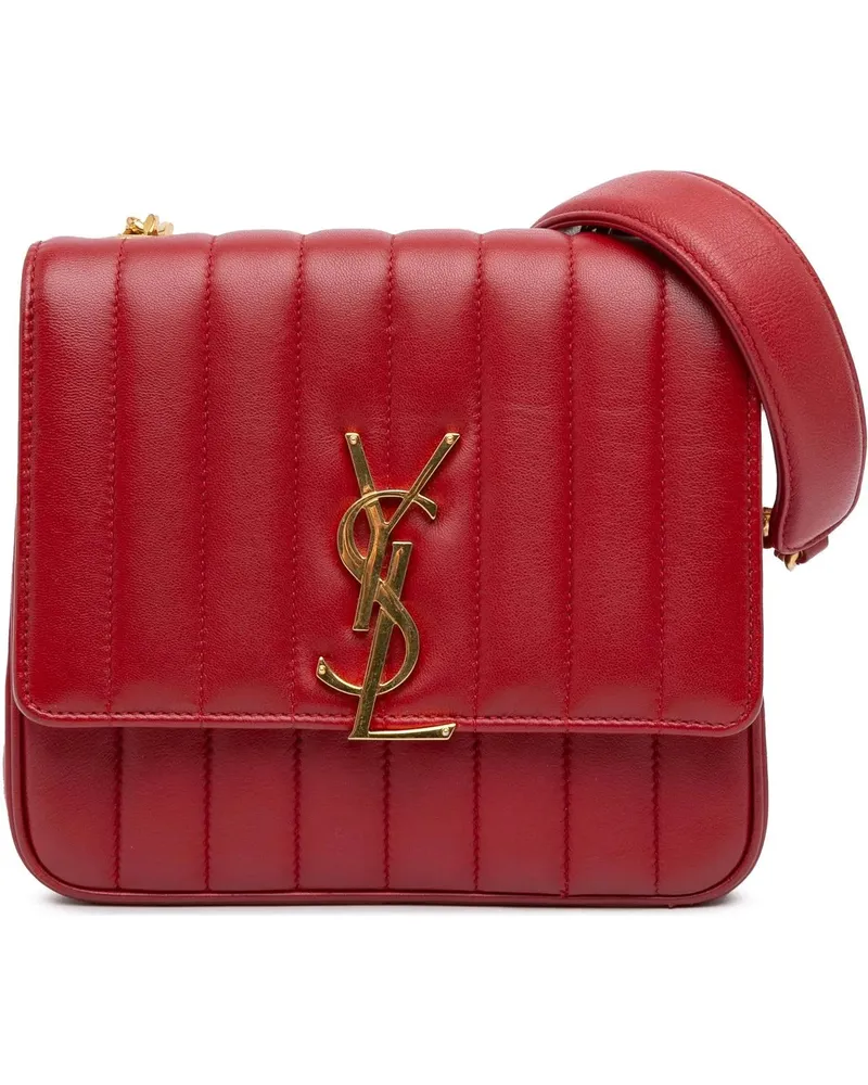 Saint Laurent Hobo Bags Medium Lambskin Monogram Vicky Chain Bag rot Rot