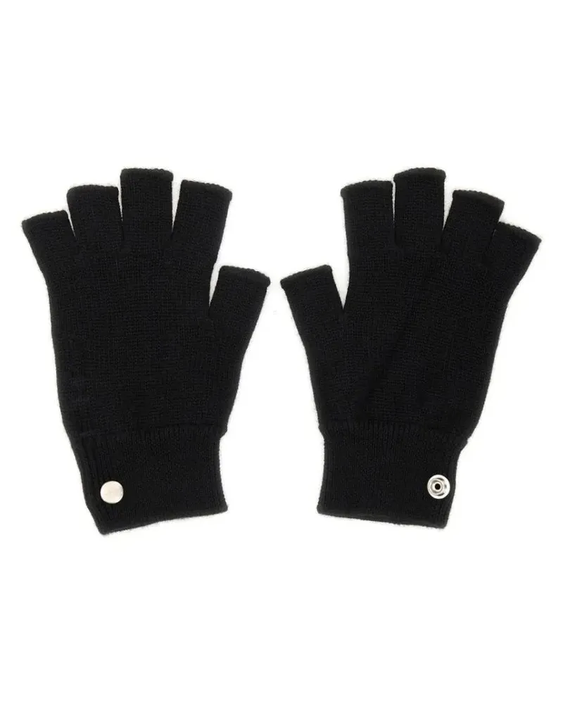Rick Owens Handschuhe Fingerless Black Cashmere Gloves schwarz Schwarz