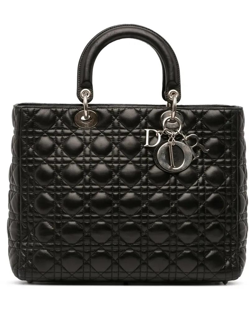 Dior Hobo Bags Large Lambskin Cannage Lady Dior schwarz Schwarz