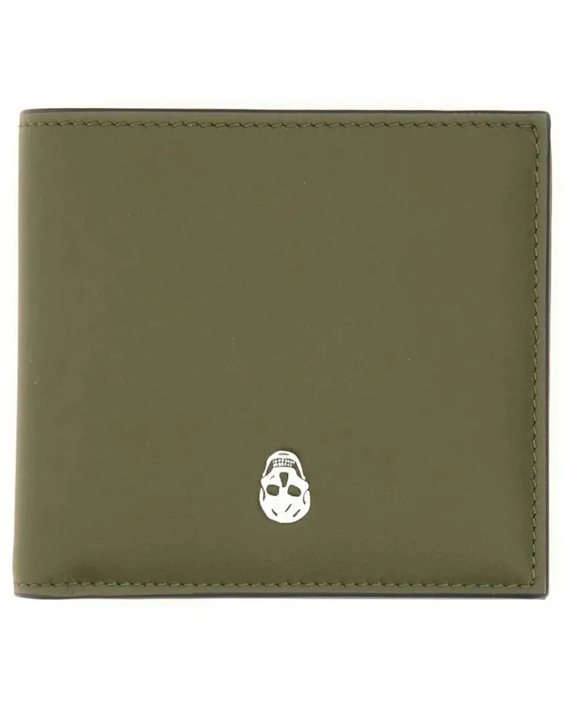 Alexander McQueen Portemonnaies "The Skull" Bifold Wallet grün Grün