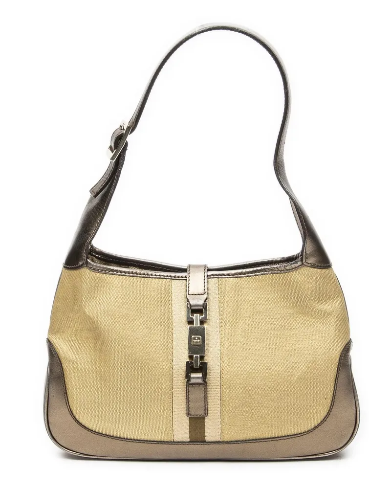 Gucci Crossbody Bags Mini Web Jackie O Hobo goldfarben Gold