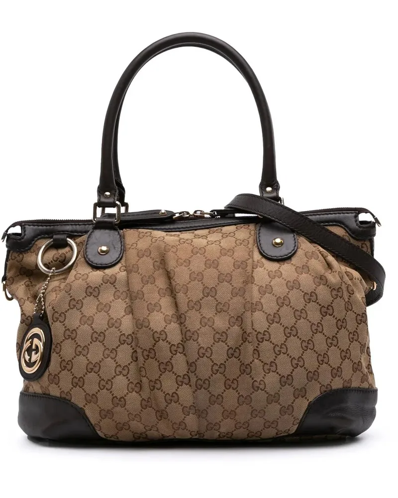 Gucci Hobo Bags GG Canvas Sukey Satchel braun Braun