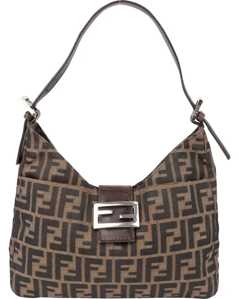 Fendi Crossbody Bags  FF Monogram Baguette Buckle Shoulder Bag braun Braun