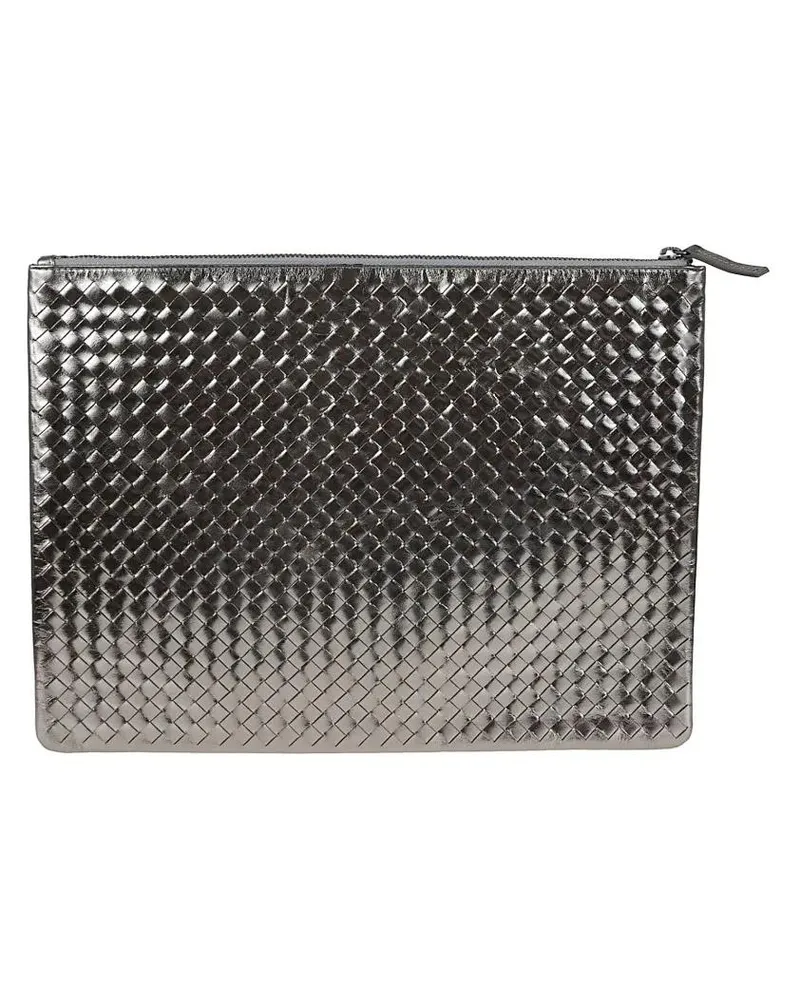 Dragon Diffusion Clutches Hand-Woven Calfskin A4 Clutch Bag grau Grau