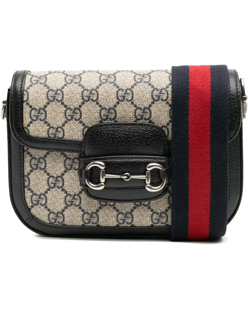 Gucci Hobo Bags Small GG Supreme Horsebit 1955 Crossbody braun Braun