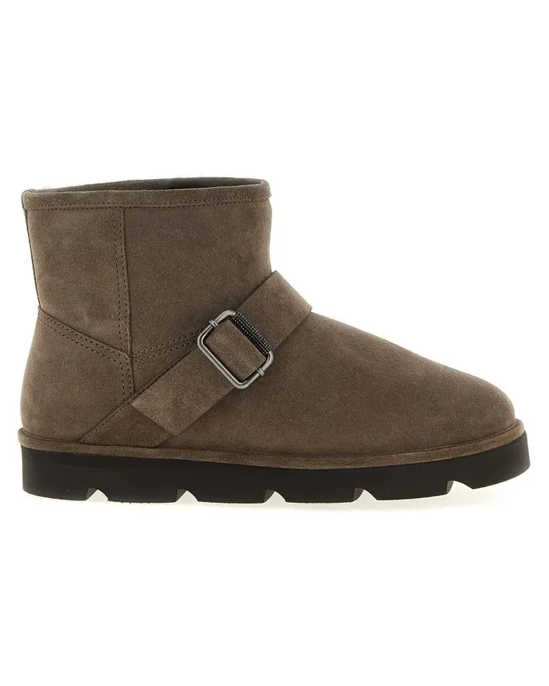 Brunello Cucinelli Stiefel Monile Ankle Boots grau Grau