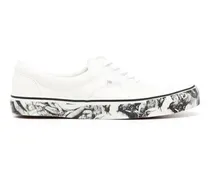 Low-Top Sneaker Printed Soles Canvas Sneakers weiß