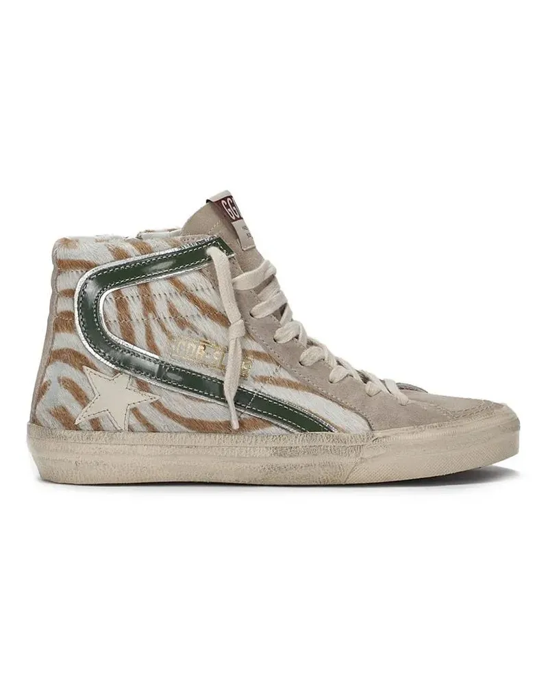 Golden Goose Low-Top Sneaker High-Top Sneakers With Zebra-Print Leather And Sue beige Beige