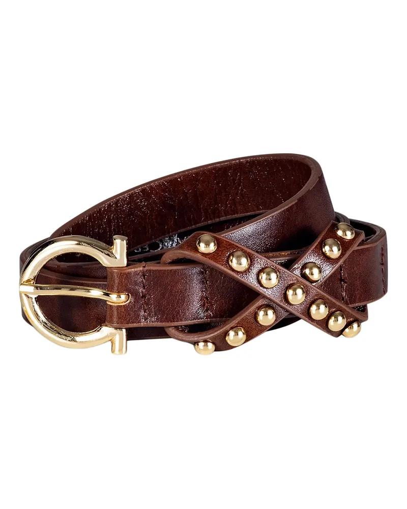 Luisa Cerano Gürtel Gürtel mit Nieten-Details braun Braun