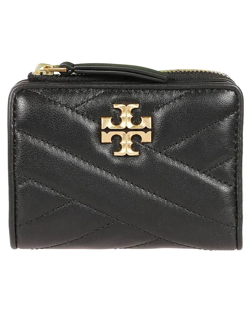Tory Burch Portemonnaie Kira Chevron Quilted Leather Compact Wallet schwarz Schwarz