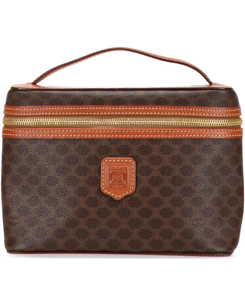 Celine Kosmetiktaschen Macadam Coated Canvas Vanity Bag braun Braun