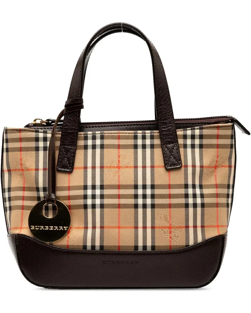 Burberry Crossbody Bags Haymarket Check Canvas Handbag braun Braun