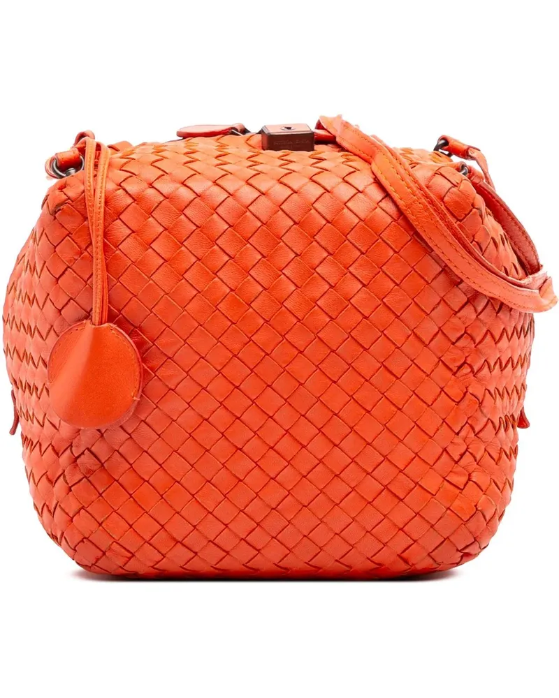 Bottega Veneta Hobo Bags Nappa Intrecciato Cube Crossbody orange Orange