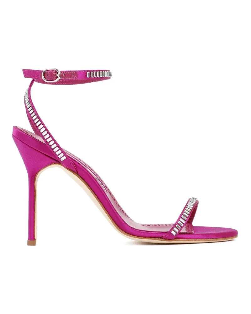 Manolo Blahnik Sandalen Pink Satin Crinastra Sandal 105 pink Rosa