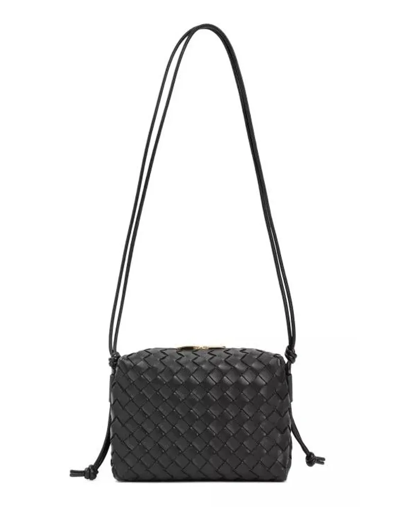 Bottega Veneta Shopper Black Leather Small Loop Camera Bag Schwarz