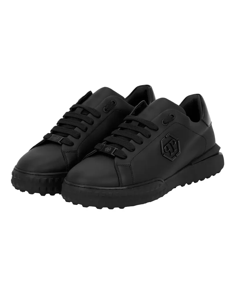 Philipp Plein Low-Top Sneaker Nappa Leather Low-Top Sneakers Hexagon schwarz Schwarz