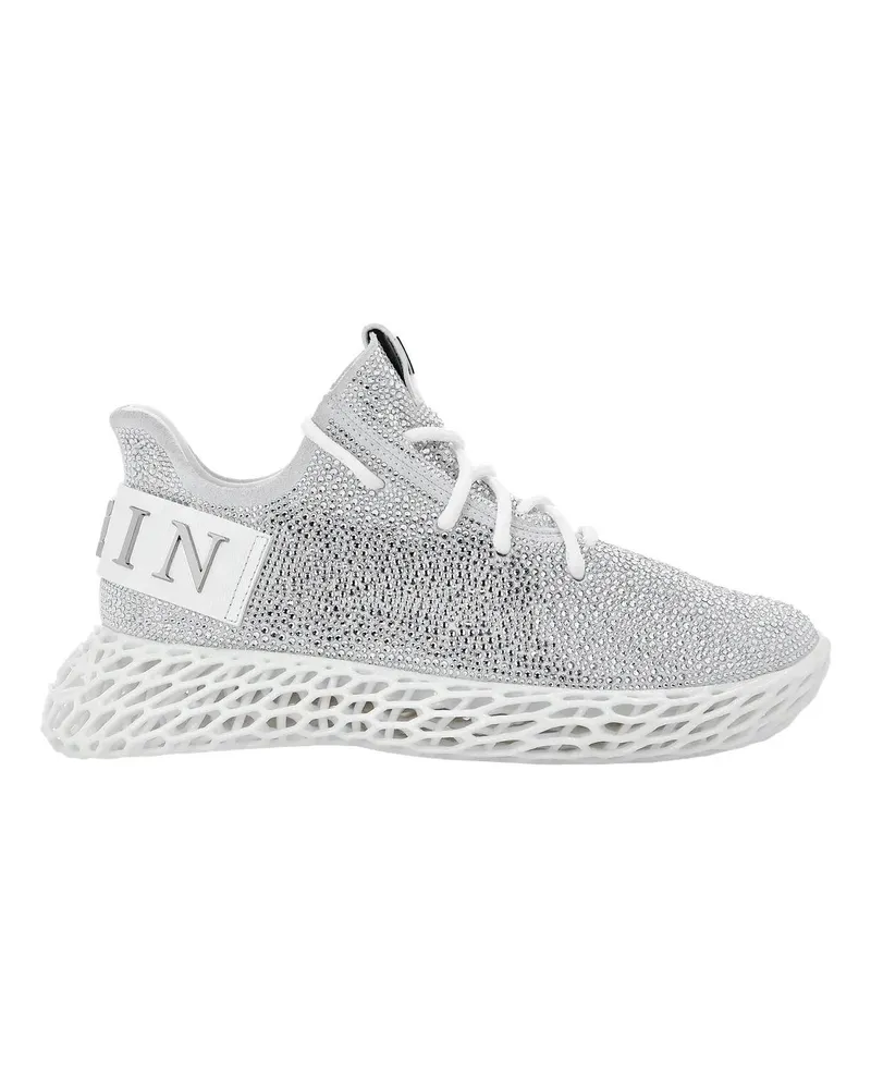 Philipp Plein Low-Top Sneaker Runner Sneaker Skeleton Mit Schmucksteinen silberfarben 