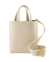 Marni Tote Museo Mini Shopping Bag - Leather - Beige Beige