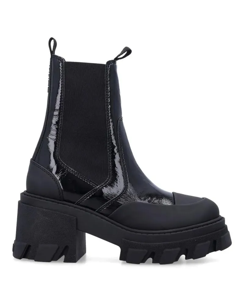 Ganni Stiefel Cleated Heeled Mid Chelsea Boots schwarz Schwarz