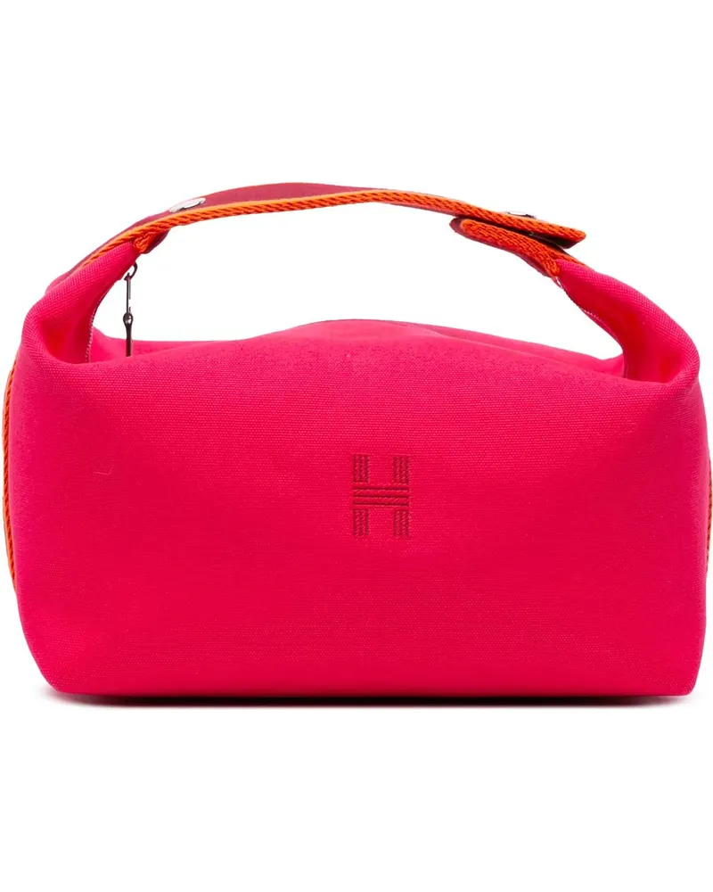 Hermès Kosmetiktaschen Large Toile Bride A Brac Case rosa Gold