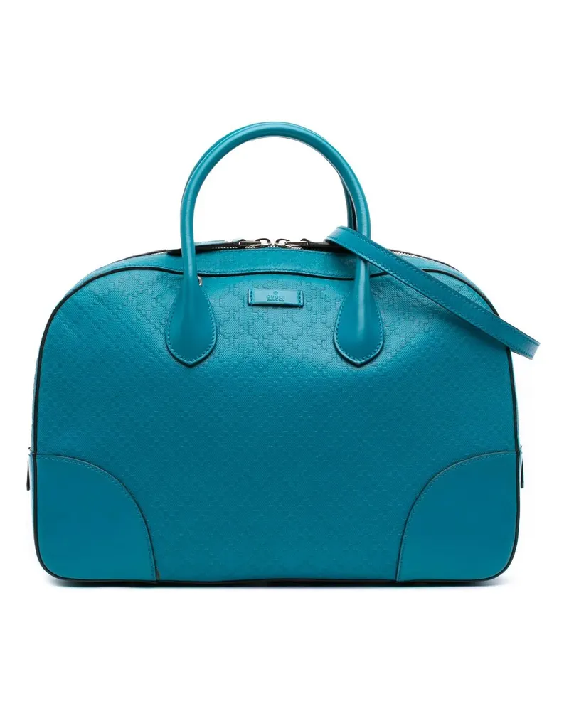 Gucci Hobo Bags Diamante Bright Leather Satchel blau Blau