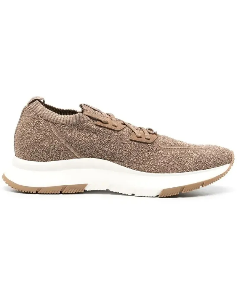 Gianvito Rossi Low-Top Sneaker Textured Fabric Sneakers braun Braun