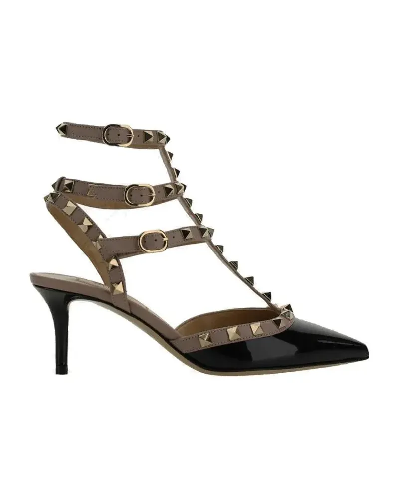 Valentino Garavani Hohe Schuhe Rockstud Ankle Strap Pumps schwarz Schwarz