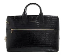 Aktentaschen Honoré Anique croco black calfskin leather handbag