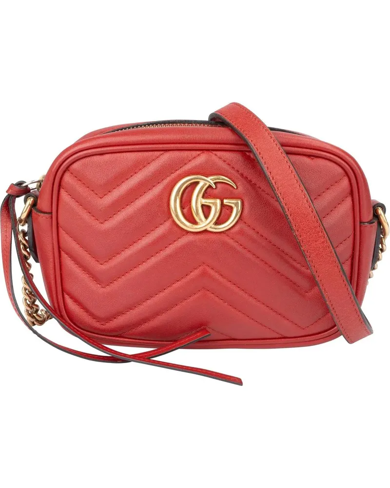 Gucci Crossbody Bags  Red Leather GG Marmont Crossbody Bag rot Rot