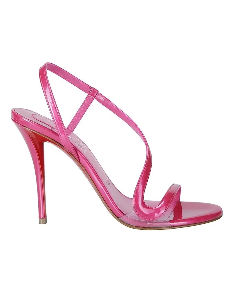 Christian Louboutin Hohe Schuhe Open-Toe Sandals With Thin Strap – Black pink Rosa