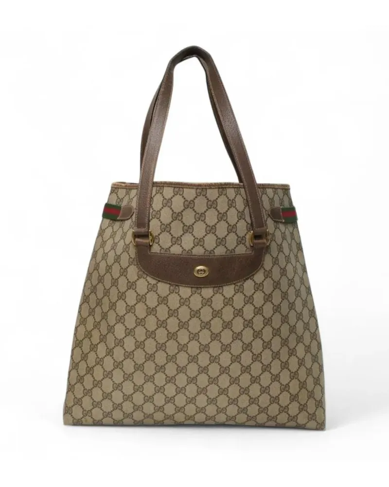 Gucci Shopper & Totes Vintage Gg Supreme Vertical Shopper Bag In Brown braun Braun