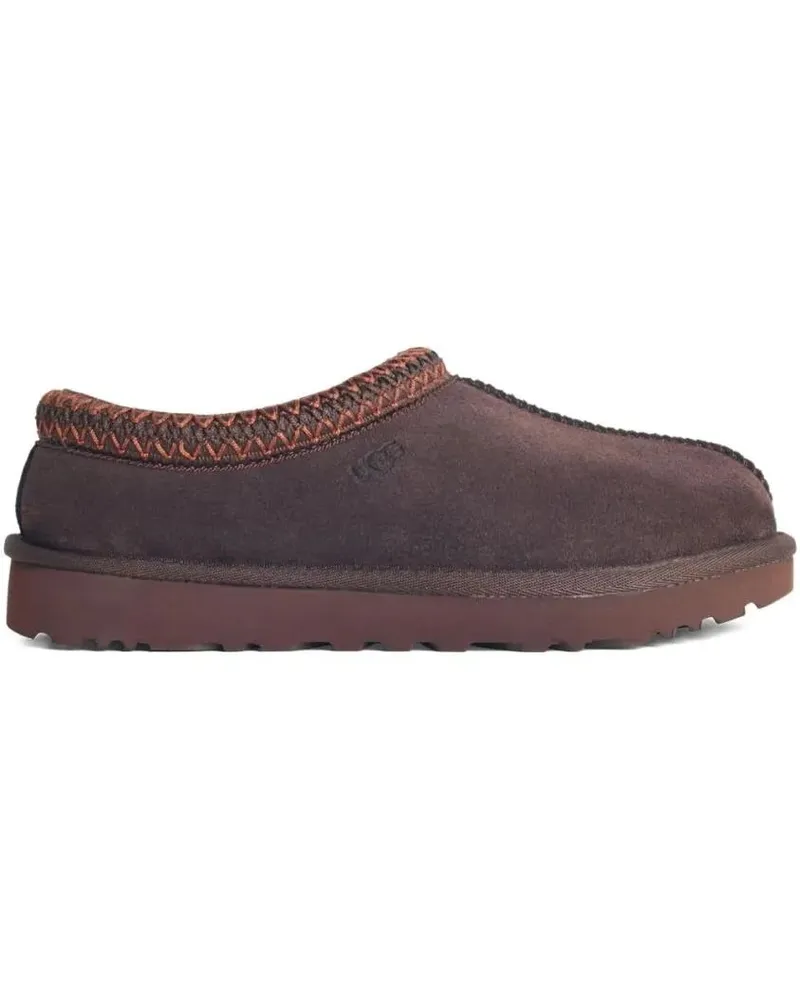 UGG Brown Suede Sandals With Braided Trim grau Grau