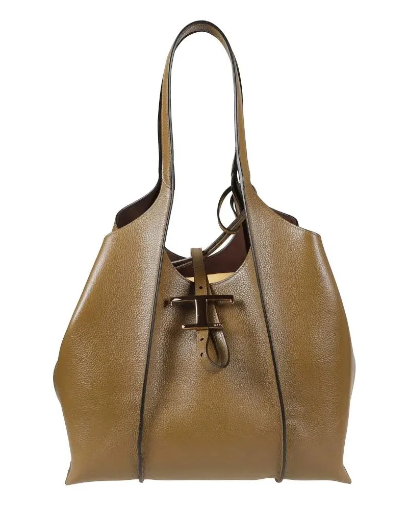 TOD'S Shopper & Totes Textured Leather Tote Bag With Buckle Closure braun Braun