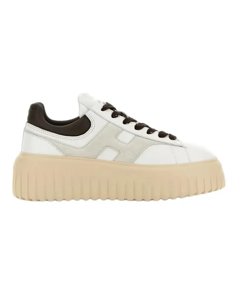 Hogan Low-Top Sneaker Nappa Leather Sneakers With Suede H-Stripes beige Beige