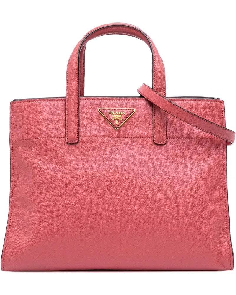 Prada Hobo Bags Saffiano Soft Triple Pocket Tote rosa Gold