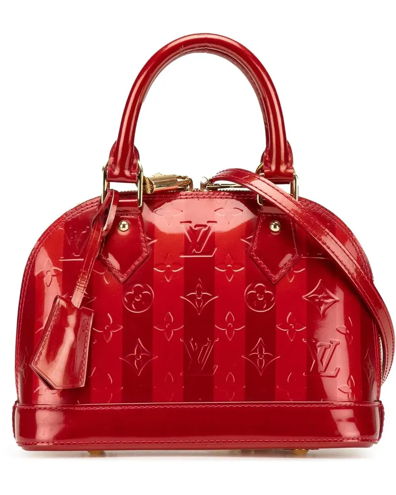 Louis Vuitton Hobo Bags 2011 Monogram Vernis Rayures Alma BB rot Rot
