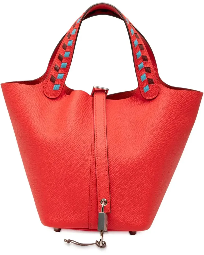 Hermès Crossbody Bags Epsom Tressage Picotin Lock 18 rot Rot