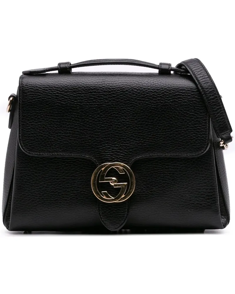 Gucci Hobo Bags Small Dollar Calf Interlocking G Satchel schwarz Schwarz