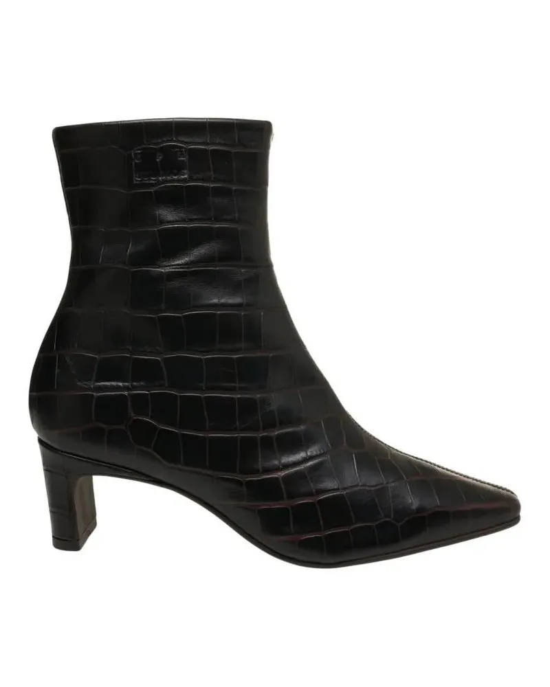 Copenhagen Stiefel Crocodile-Effect Leather Ankle Boots With Pointed schwarz Schwarz