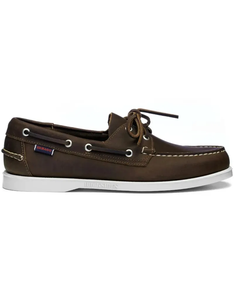 Sebago Loafer Premium Leather Brown Boat Shoes braun Braun