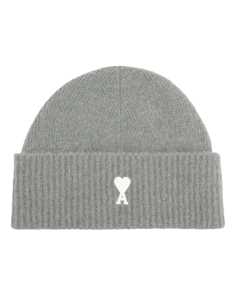 AMI Paris Caps & Mützen Ami De Coeur Beanie aus Alpakawolle weiß Weiß