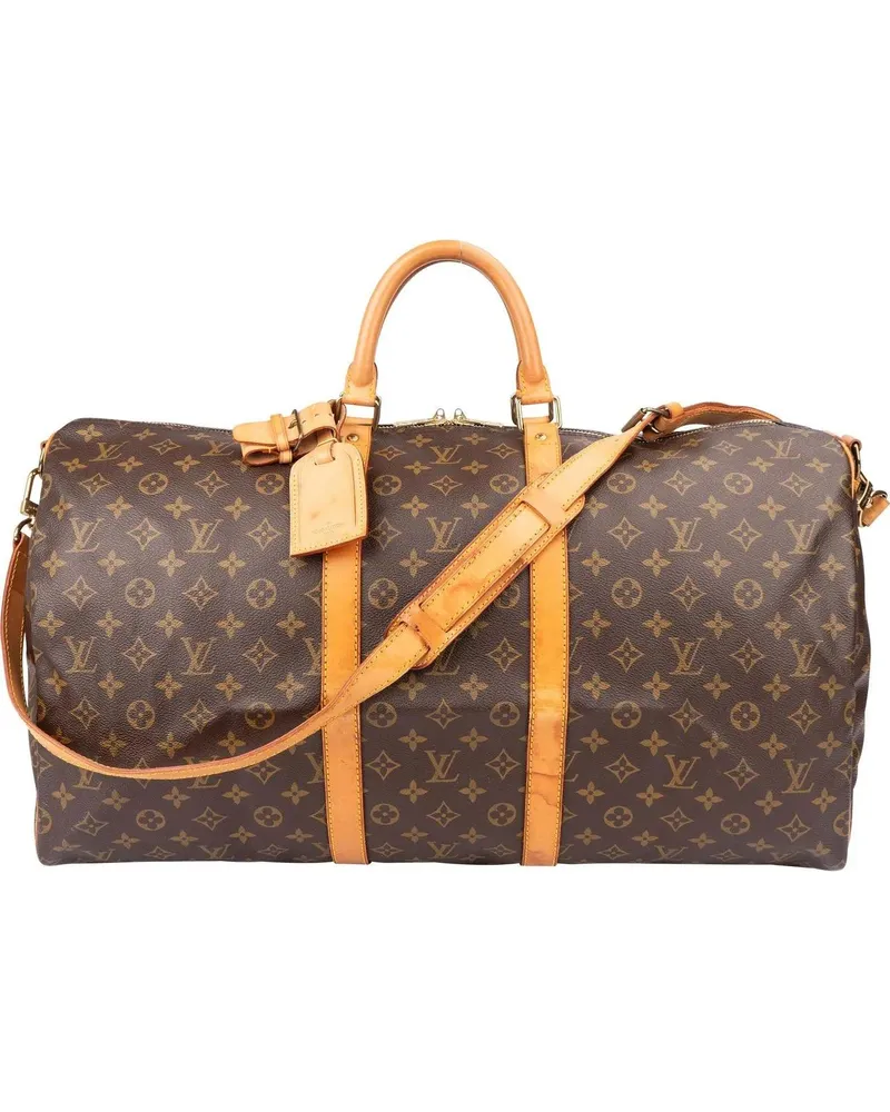 Louis Vuitton Crossbody Bags  Canvas Monogram Keepall 55 Bandoulie braun Braun