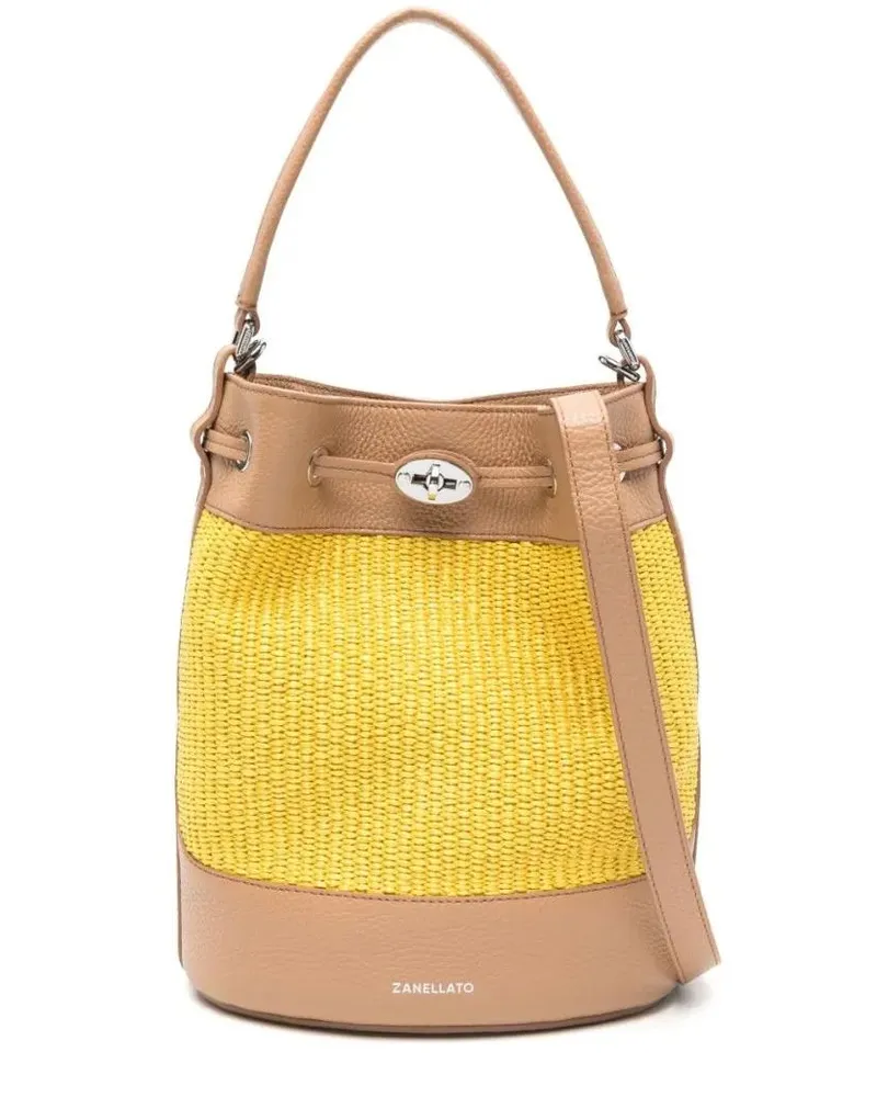 Zanellato Beuteltaschen Small Mondà Vimini Bag gelb Gelb